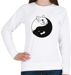 printfashion Csincsilla Jin-Jang - Női pulóver - Fehér (10954365)
