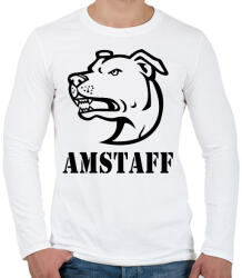 printfashion Amstaff 02 - Férfi hosszú ujjú póló - Fehér (11274839)