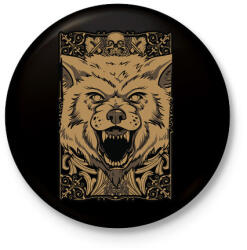 printfashion Vérszomjas farkas - Kitűző, hűtőmágnes - Fekete (3090673)