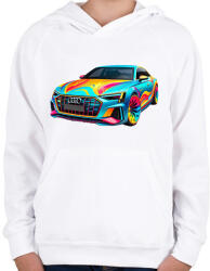 printfashion Audi - Gyerek kapucnis pulóver - Fehér (15209102)