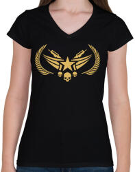 printfashion Counter Strike: Global Offensive Nova Rank - Női V-nyakú póló - Fekete (841815)