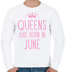 printfashion A királynők júniusban születnek - Férfi pulóver - Fehér (247528)