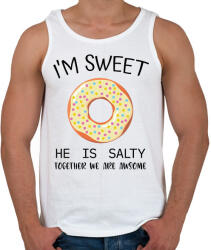 printfashion Salty and Sweet - sweet - Férfi atléta - Fehér (6997650)
