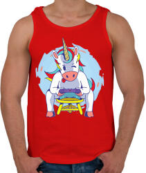 printfashion Unikornis gamer - Férfi atléta - Piros (2668190)