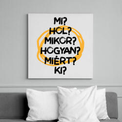 printfashion Újságíró kérdések - Vászonkép - Fehér (10440836)