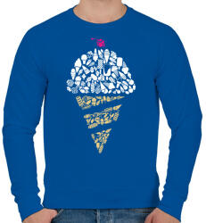 printfashion Fagyi - Férfi pulóver - Királykék (138219)