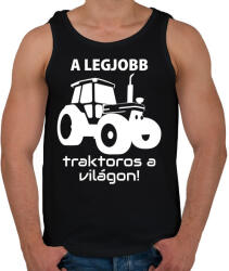 printfashion A legjobb traktoros a világon! - Férfi atléta - Fekete (995450)