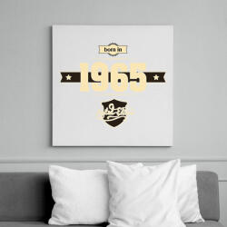 printfashion born-in-1965-cream-choco - Vászonkép - Fehér (6623258)