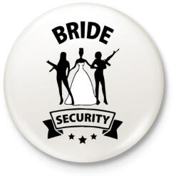 printfashion Bride Security - Kitűző, hűtőmágnes - Fehér (3088877)