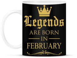 printfashion A legendák Februárban születnek - Bögre - Fekete (795142)