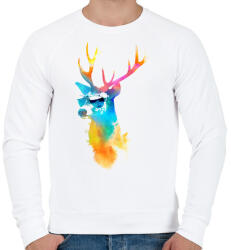 printfashion Sunny stag - Férfi pulóver - Fehér (235591)