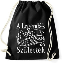 printfashion 1987 legenda születésnap - Sportzsák, Tornazsák - Fekete (2450894)