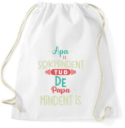 printfashion Apa sok mindent tud, de papa mindent is - Sportzsák, Tornazsák - Fehér (7427326)