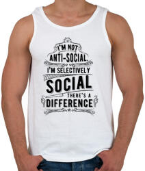 printfashion Nem vagyok antiszociális - Férfi atléta - Fehér (148479)