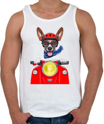 printfashion Biker Dog - Férfi atléta - Fehér (1251810)
