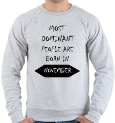 printfashion A legdominánsabb emberek novemberben születnek - Férfi pulóver - Sport szürke (1391833)