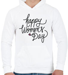 printfashion Happy Woman's Day - Férfi kapucnis pulóver - Fehér (2298242)