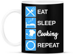 printfashion EatSleepCookingRepeat - Bögre - Fekete (2384104)