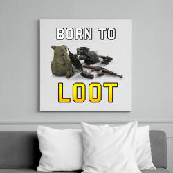 printfashion PUBG - Born to Loot - Vászonkép - Fehér (6625265)