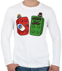 printfashion Lego család - Férfi hosszú ujjú póló - Fehér (16182761)