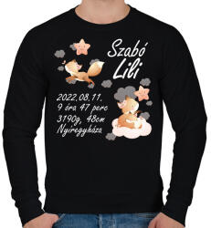 printfashion Rókás emlékörző - Férfi pulóver - Fekete (10729670)