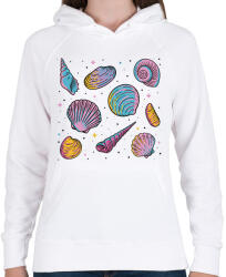 printfashion Kagylók - Női kapucnis pulóver - Fehér (12043582)