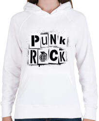 printfashion Punk Rock - Női kapucnis pulóver - Fehér (7668894)