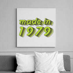 printfashion made-in-1979-green-grey - Vászonkép - Fehér (6622663)