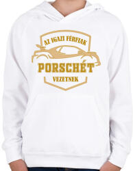 printfashion Porsche sofőr - Gyerek kapucnis pulóver - Fehér (4996027)