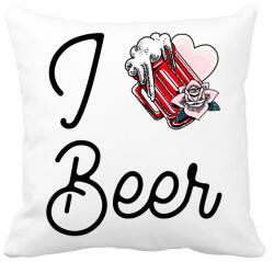 printfashion I love Beer - Párnahuzat, Díszpárnahuzat - Fehér (10543896)