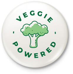 printfashion Vegetáriánus erő - Kitűző, hűtőmágnes - Fehér (6540501)