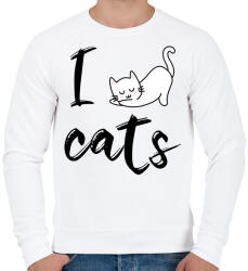 printfashion I love cats - Férfi pulóver - Fehér (10541630)
