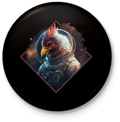 printfashion Kakas az űrben - Kitűző, hűtőmágnes - Fekete (12750542)