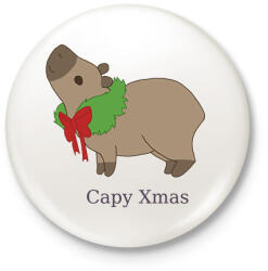 printfashion capybara család - koszorú - Kitűző, hűtőmágnes - Fehér (14888579)