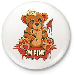 printfashion Maci jól vagyok, I am fine - Kitűző, hűtőmágnes - Fehér (11536562)