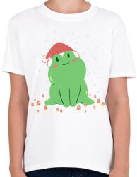printfashion Karácsonyi béka - Gyerek póló - Fehér (5570893)