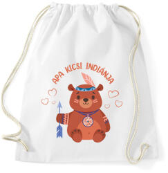 printfashion Apa kicsi indiánja - Sportzsák, Tornazsák - Fehér (7605508)