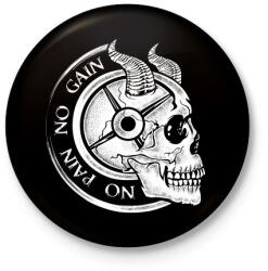 printfashion No Pain No Gain - Kitűző, hűtőmágnes - Fekete (3095092)