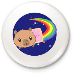 printfashion Nyan cat capybara - Kitűző, hűtőmágnes - Fehér (13811272)