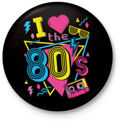 printfashion I love the 80's - Kitűző, hűtőmágnes - Fekete (13306588)