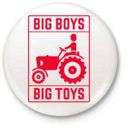 printfashion Big boys big toys - traktoros - Kitűző, hűtőmágnes - Fehér (3078825)