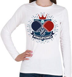 printfashion Pingpong - Címer - Női hosszú ujjú póló - Fehér (6991431)
