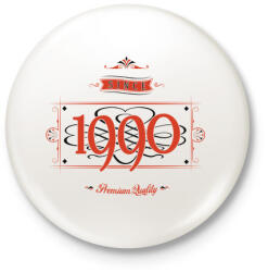 printfashion since-1990-red-black - Kitűző, hűtőmágnes - Fehér (3076536)