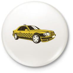 printfashion Taxi - Kitűző, hűtőmágnes - Fehér (10774173)