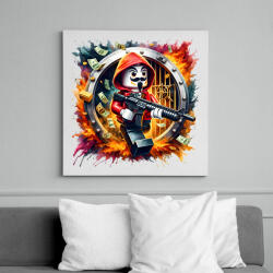 printfashion LEGO - A nagy pénzrablás - La casa de papel - Vászonkép - Fehér (15386853)