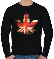 printfashion brit ganja - Férfi pulóver - Fekete (1508350)