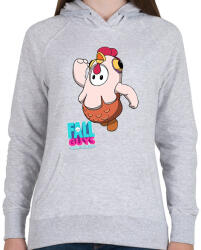 printfashion Fall Guys - Chicken - Női kapucnis pulóver - Sport szürke (2838336)