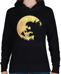 printfashion Godzilla karácsonya - Női kapucnis pulóver - Fekete (429122)