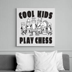 printfashion Cool kids play chess - sakk - Vászonkép - Fehér (6636110)