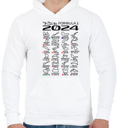 printfashion Formula 1 2024 F - Férfi kapucnis pulóver - Fehér (15670320)